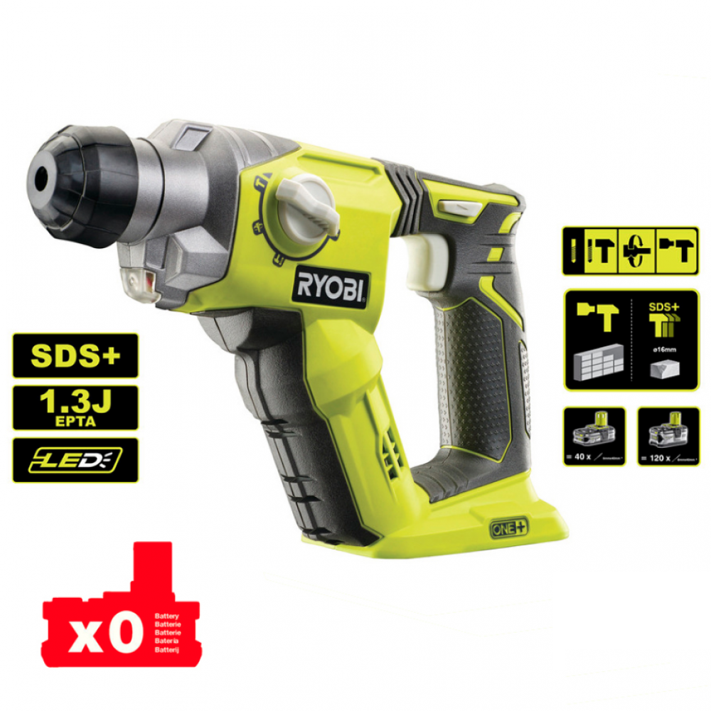 Перфоратор акумуляторний RYOBI R18SDS-0 ONE+, фото 1