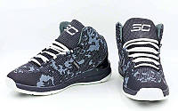 Обувь для баскетбола мужская Under Armour (р-р 41-45) (PU, черный-белый)
