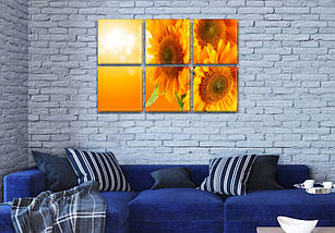 Картина модульна Соняшники, на Полотні сін., 52x80 см, (25x25-6), фото 4
