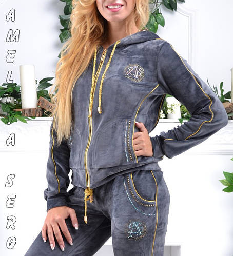 Купить Стильный гламурный велюровый спортивный костюм женский Турция ...