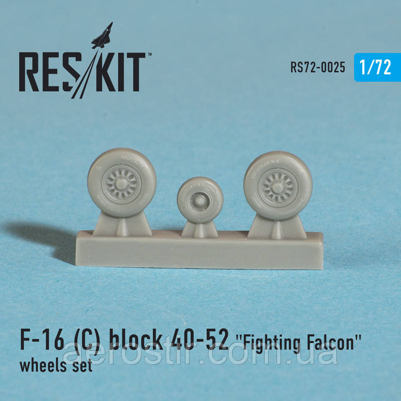 General Dynamics F-16 (C) block 40-52 "Fighting Falcon" wheels set 1/72 RES/KIT 72-0025, фото 1