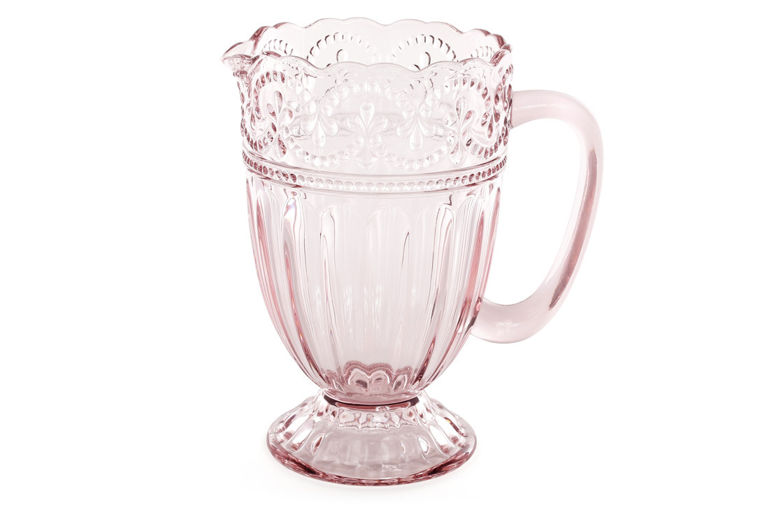 Глечик скло 1.35л, колір рожевий (581-015)