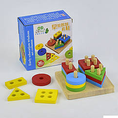 Дерев'яні іграшки геометрична піраміда логіка