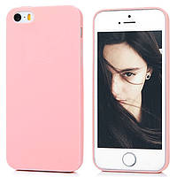 Чехол Apple Iphone 5 / 5S / SE силикон soft touch бампер светло-розовый