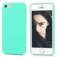 Чехол Apple Iphone 5 / 5S / SE силикон soft touch бампер мятно-голубой