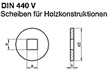 DIN 440 V : шайба для дерева, форма V (з квадратним отвором), нержавіюча сталь А2 (AISI 304), фото 5