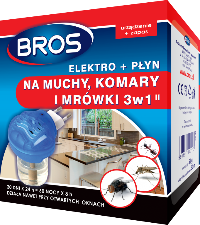 Електрофумігатор від мух і комарів на 60 днів Bros