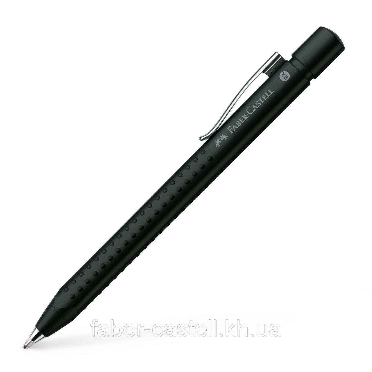 Ручка кулькова автоматична Faber-Castell Grip 2011 корпус матовий чорний, стрижень синій XB (1 мм), 144187