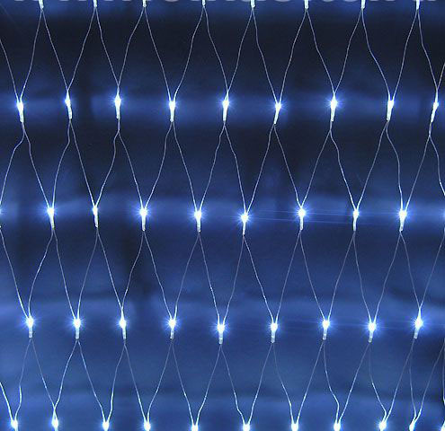 Новогодняя LED гирлянда сетка 1,5х1,2м, для декорирования витрин, окон, потолков мульти синяя - фото 2 - id-p59566782