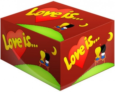 Блок жуйок " Love is вишня-лимон подарунок на день закоханих