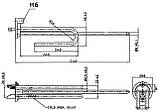 RCF PA M6 2500/230 — ТЕН 2.5 кВт для бойлера з фланцем d48, гнутий, стандартний контакт, під анод М6, TW Італія, фото 3