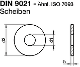 DIN 9021 (ГОСТ 6958-78; ISO 7093) : шайба збільшена 3d, нержавіюча сталь, фото 6