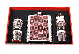 Фляга в подарунок, 4 чарки, елітна