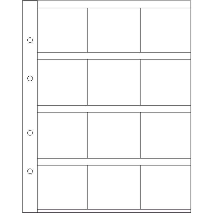 Аркуш до альбому Leuchtturm, OPTIMA для монет у холдерах 50х50