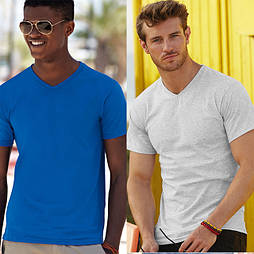 Футболка чоловіча з v-подібним вирізом 100% бавовна 61-066-0