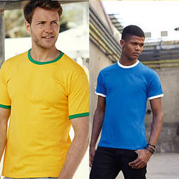 Футболка чоловіча з кольоровою окантовкою 100% бавовна 61-168-0