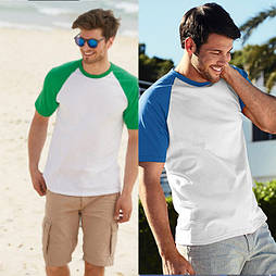 Футболка чоловіча кольоровий рукав 100% бавовна 61-026-0