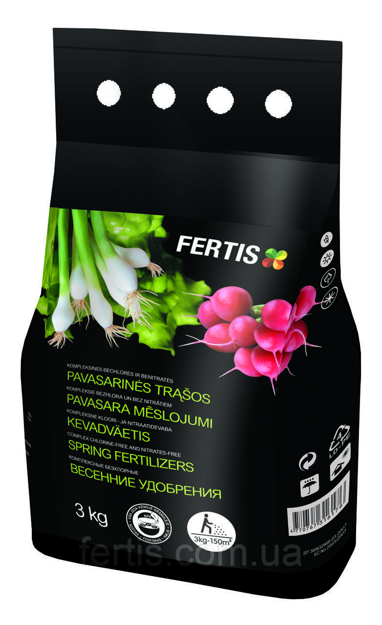 Весняне добриво Fertis, без хлору та нітратів, 3 кг