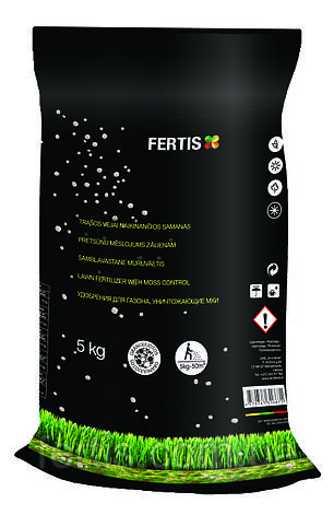 Азотне добриво Fertis для газону та знищення моху Fertis без нітратів 5 кг, фото 1