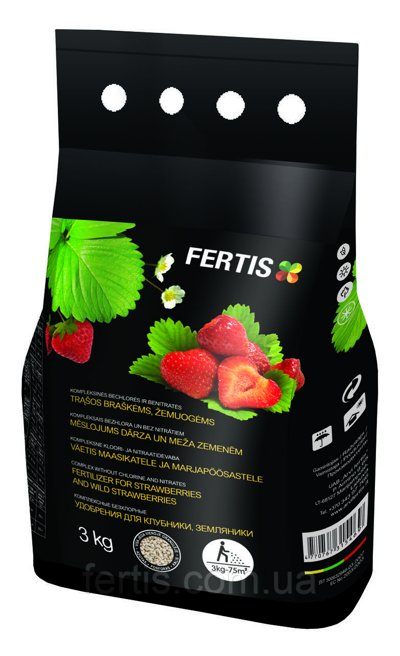 Добриво для полуниці Fertis, без хлору та нітратів, 3 кг