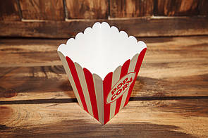 Коробка попкорн 0,7 Червоно-біла (50шт/уп)