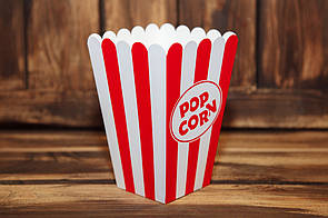 Коробка попкорн 1,5 л. Червоно-біла (50шт/уп)