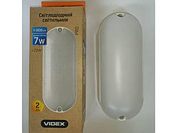 LED світильник (ЖКГ) овальний VIDEX 7W 5000K 220V білий