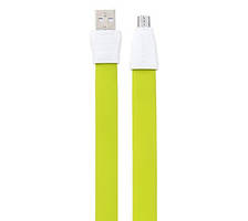 Kабель USB to MicroUSB Remax Flat Full Speed II RC-011m 1m Green