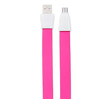 Kабель USB to MicroUSB Remax Flat Full Speed II RC-011m 1m Pink