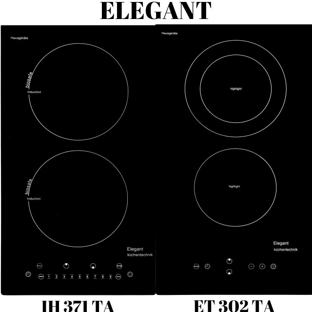 Комбінована варильна поверхня 2 індукція + 2 електро конфорки Elegant IH 327 ET 302