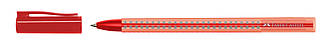 Ручка кулькова Faber-Castell Grip 2020 М червона 0.7 мм, тригранний прозорий корпус, 544521