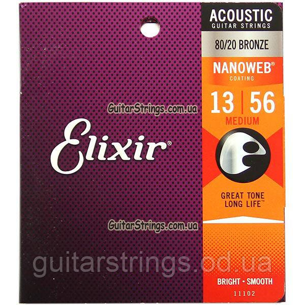 Струни Elixir 11102 Nanoweb Bronze Medium 13-56