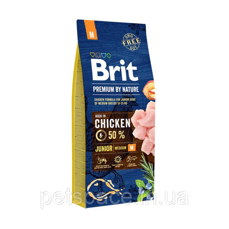 Корм для собак Brit Premium by Nature Junior М (Бріт Преміум Юніор М) 3кг.