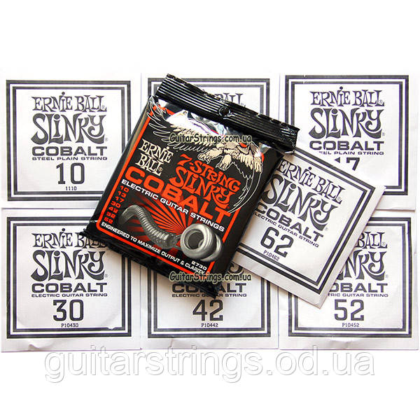 Струны Ernie Ball 2730 7-String Cobalt Slinky 10-62 - фото 3 - id-p219100749