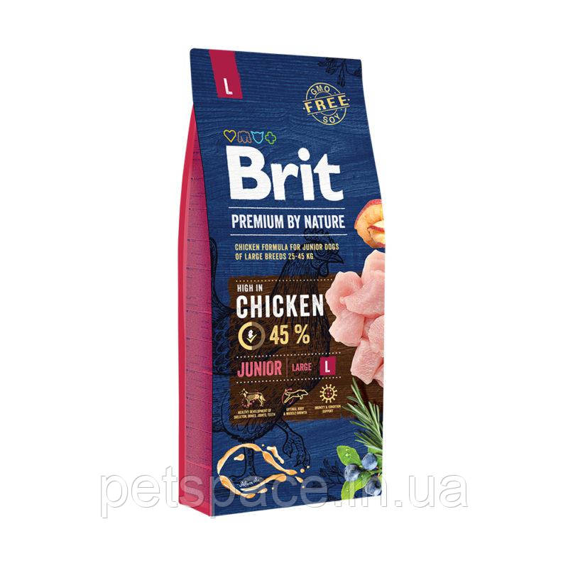 Корм для собак Brit Premium by Nature Junior L (Бріт Преміум Юніор L) 3кг.