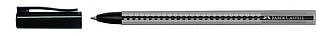 Ручка кулькова Faber-Castell Grip 2020 М чорна 0.7 мм, тригранний прозорий корпус, 544599