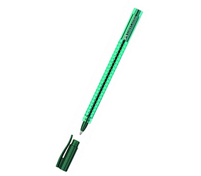 Ручка кулькова Faber-Castell Grip 2020 М зелена 0.7 мм, тригранний прозорий корпус, 544563