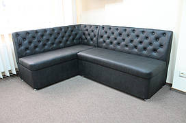 Кутовий диван в офіс (Чорний)