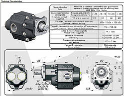 Насос шестерний ISO (100 куб см) LTMH-100 Binotto Італія