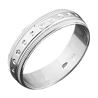 Серебряное обручальное кольцо с глубокими параллельными полосами