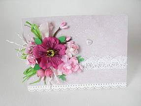 Примеры использования материалов для творчества представленных в нашем магазине - открытка. 2