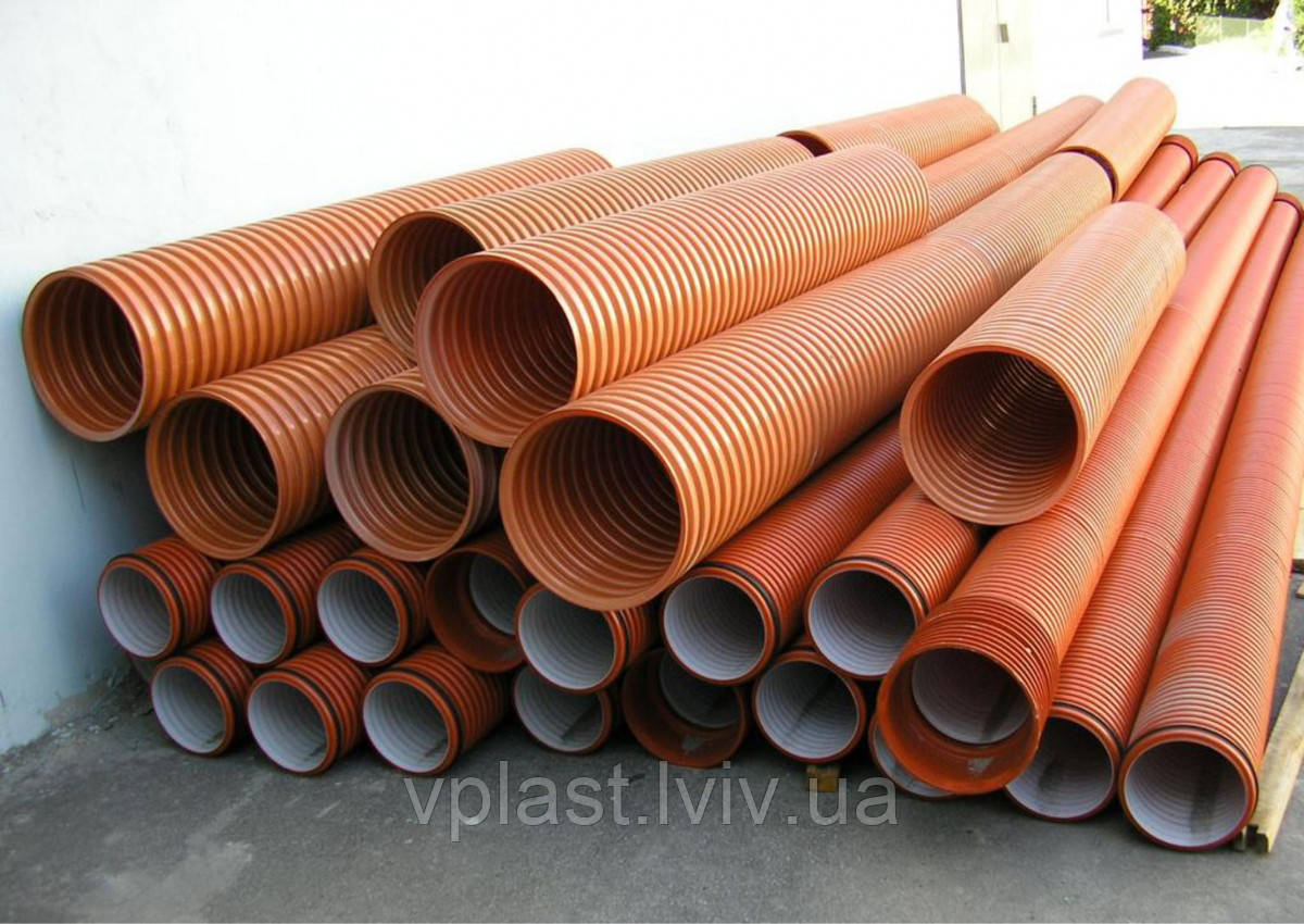 Труба гофрована 200/6000 (SN8) 6м