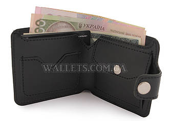 Чоловічий шкіряний гаманець VIVA, компактний, чорний