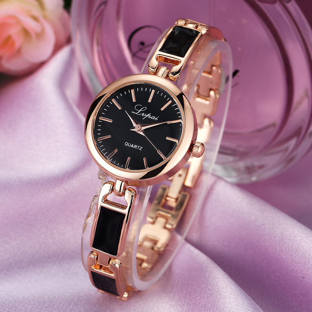 Жіночий годинник Lupai rose gold з чорним, жиночий наручний годинник, жіночий наручний годинник на браслеті