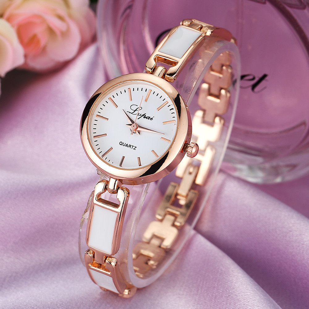 Жіночий годинник Lupai rose gold з білим, жиночий годинник, жіночий наручний годинник на браслеті