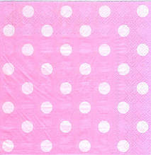 Серветки святкові універсальні " Горох рожевий" 20 шт. у пакованні