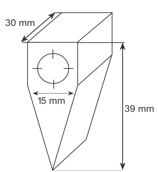 Змінна графітова насадка 30°, з різзю M10 з бічною фіксацією для штампа 5024 ST і 5025 ST, фото 1