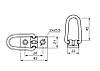 Скоба бортова поворотна (колювання), 45 мм для тенту, напівпричіпу, фури тентова фурнітура, фото 2