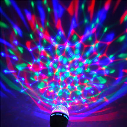 Кольоровомзикальна світлодіодна RGB диско куля LASER LW LH02 ефект стробоскопа, фото 4