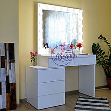 Столик для макіяжу з тумбою, стіл візажиста з дзеркалом та підсвічуванням